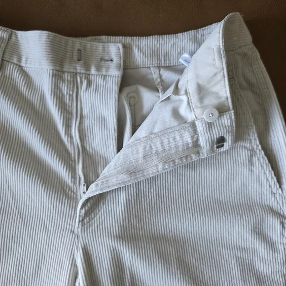 Uniqlo Corduroy Wide Leg Trousers, Medium, Off-White, Uniqlo Wide Leg Pants - Picture 6 of 11